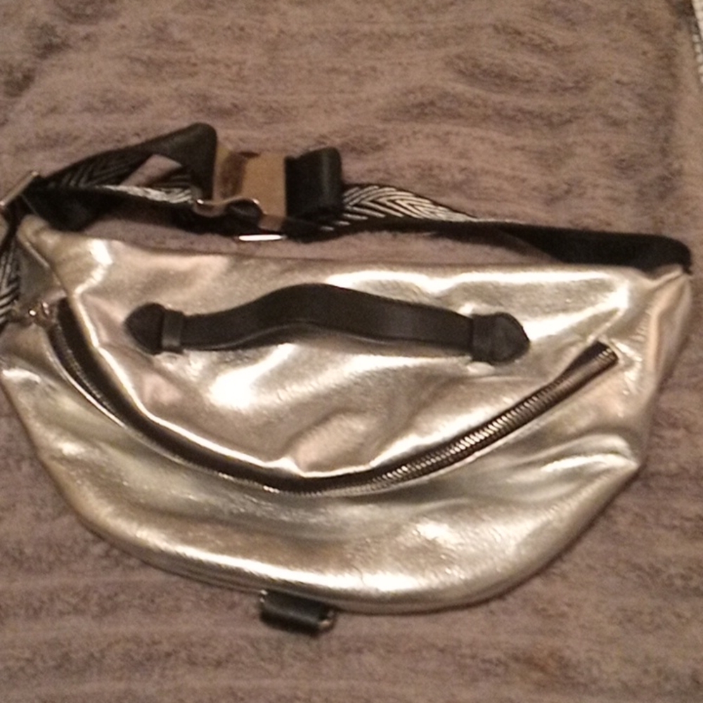 Leather Silver fanny pack by Like Dreams